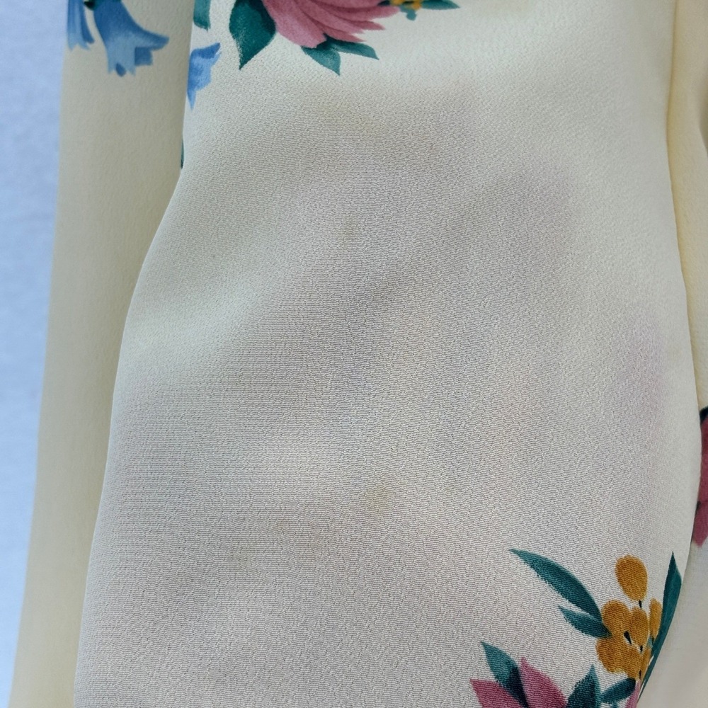 Rafaella Yellow Floral Button Skirt Cottagecore Vintage Romantic Midi size 8 - Picture 8 of 12